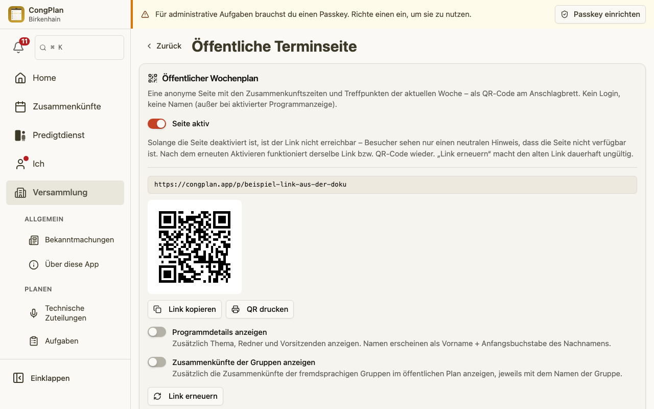 Link und QR-Code