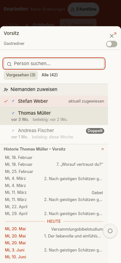 Inline-Zuteilung auf dem Handy
