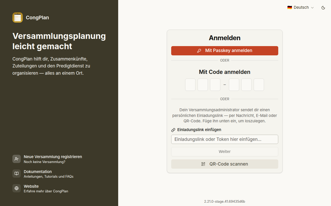 Einladungsseite