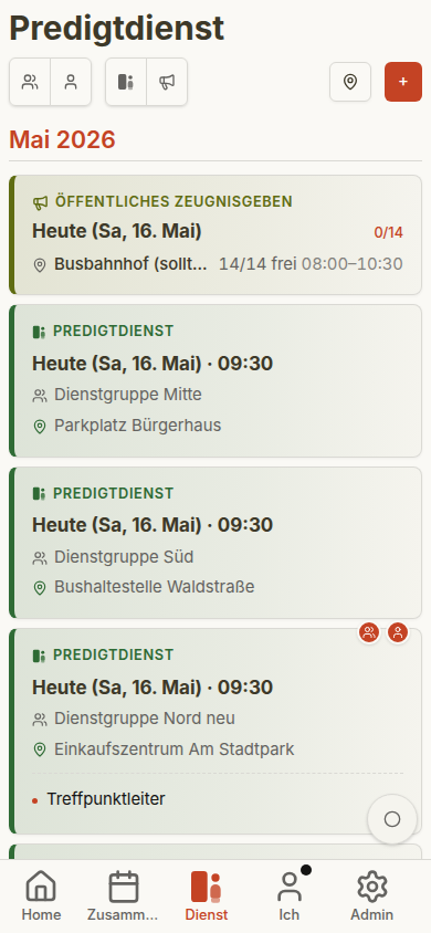 Thomas Predigtdienst auf dem Handy