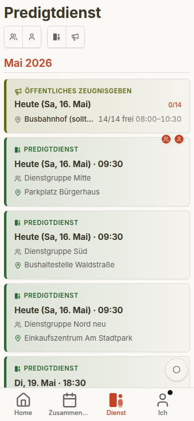 Lisa Predigtdienst auf dem Handy