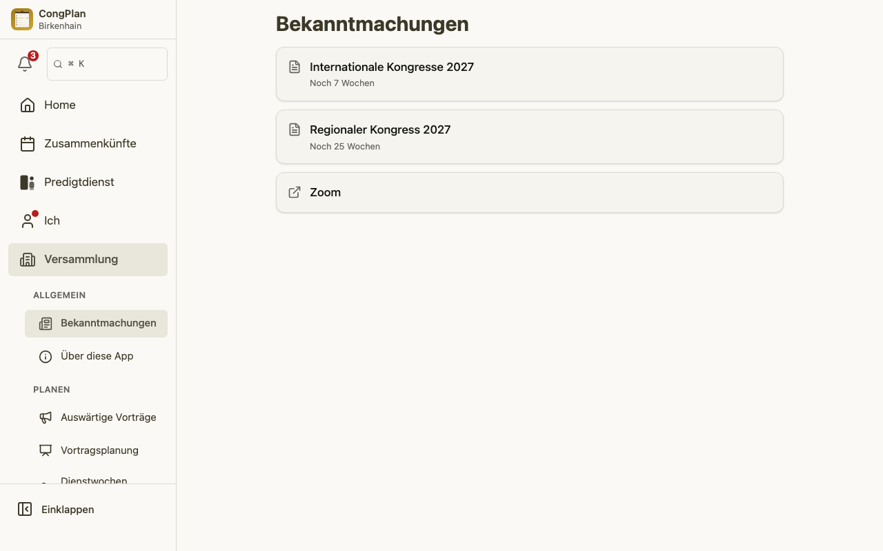 Bekanntmachungen