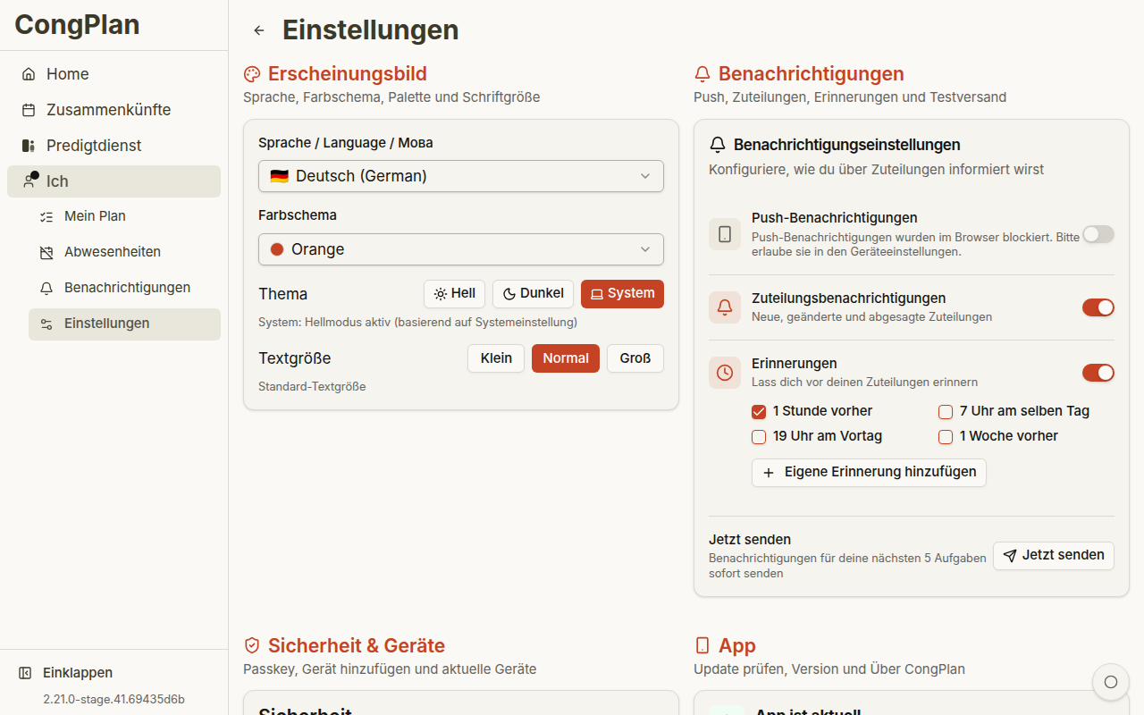 Einstellungen