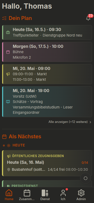 Homepage: German, Dark, Orange