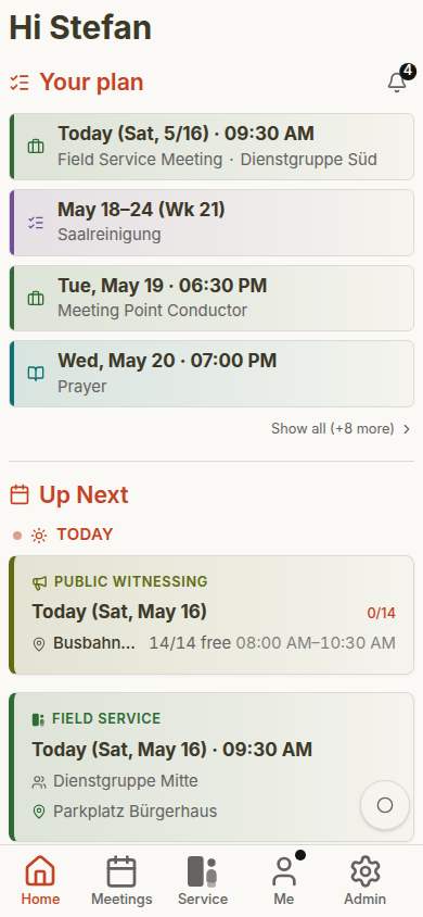 Stefan elder dashboard on mobile