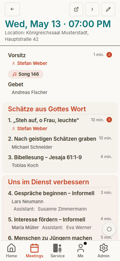 Stefan meeting details on mobile