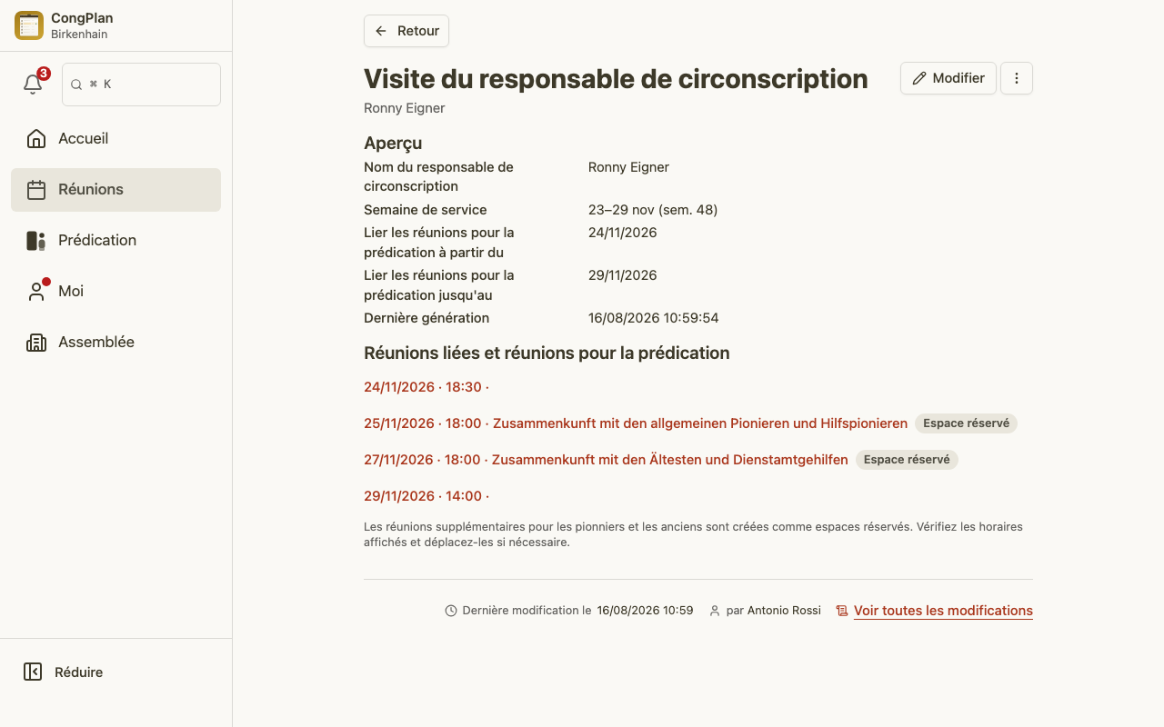 La page de détail