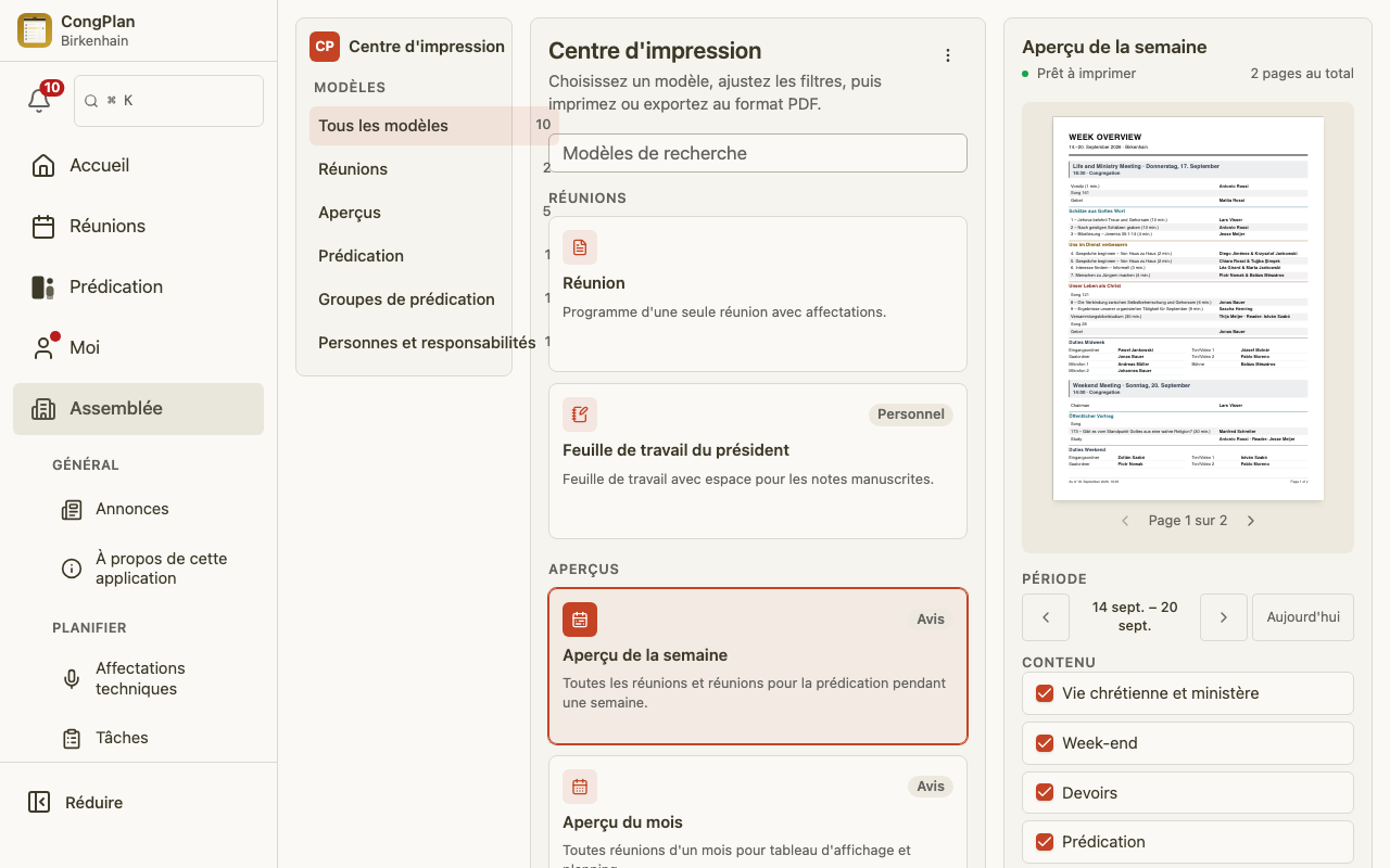Centre d'impression