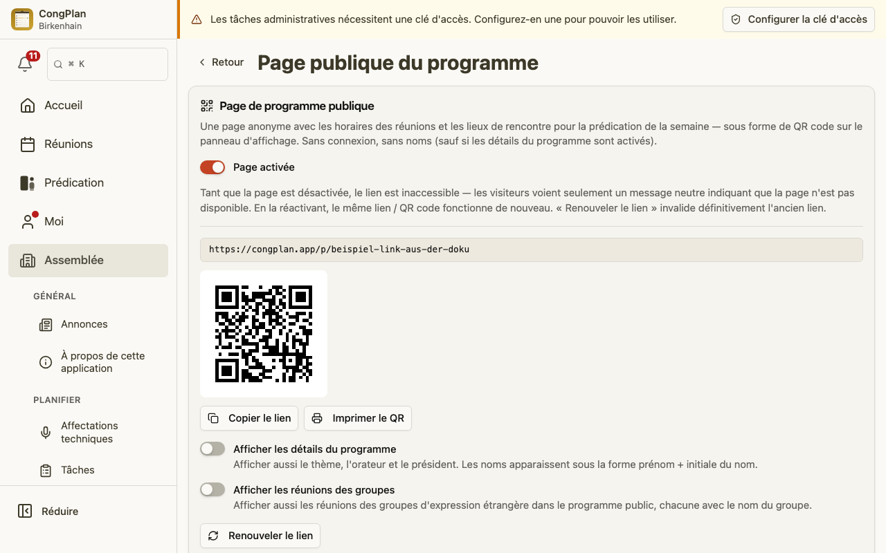 Lien et QR code