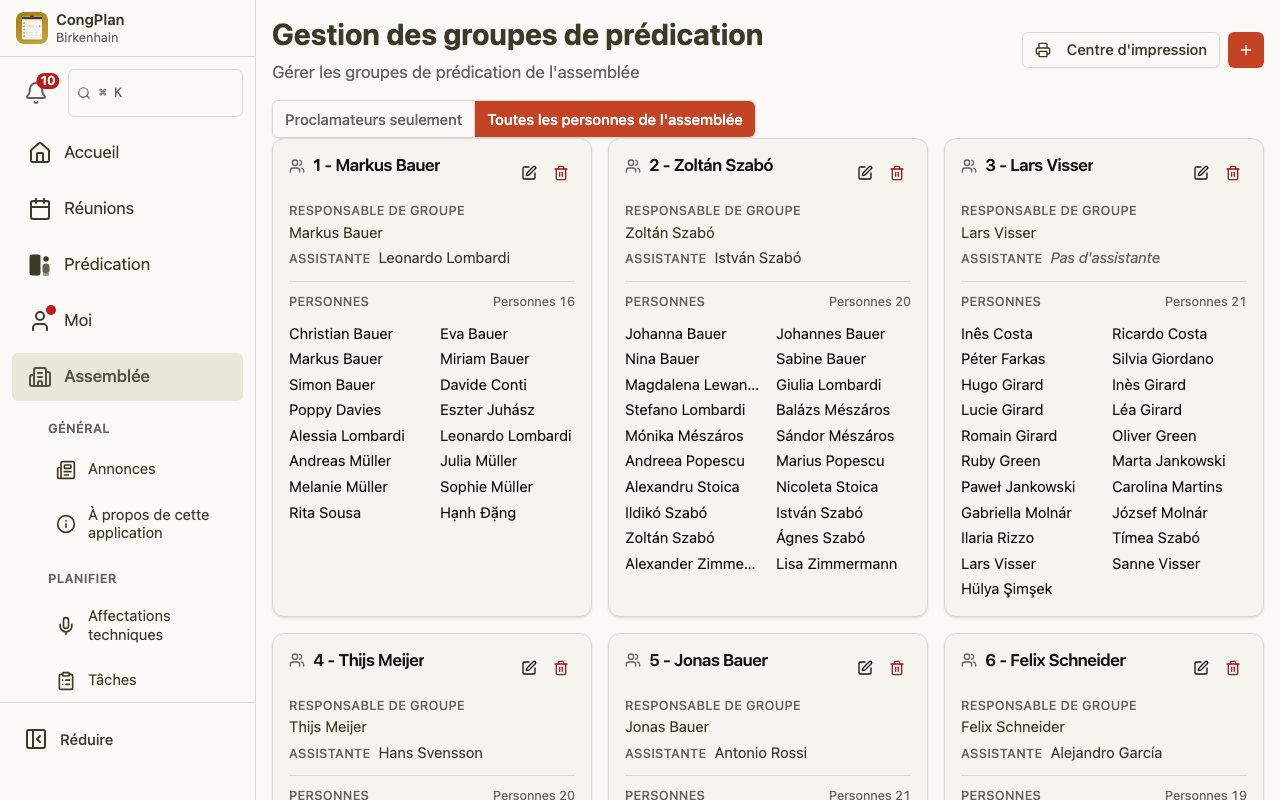 Groupes de prédication