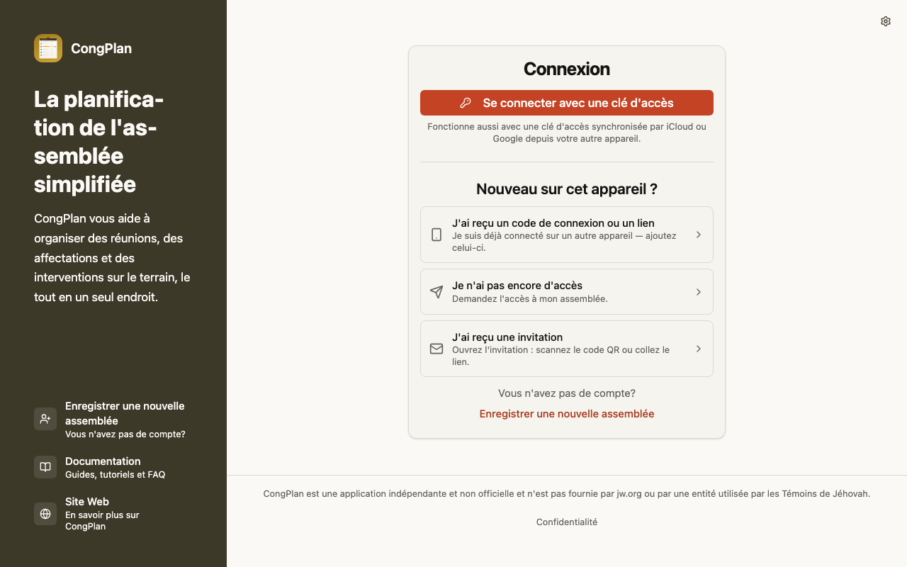 Page de connexion