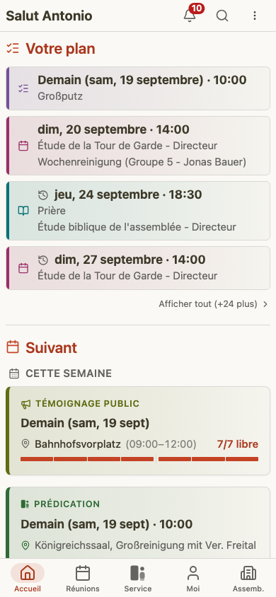 Tableau de bord de l'administrateur sur mobile