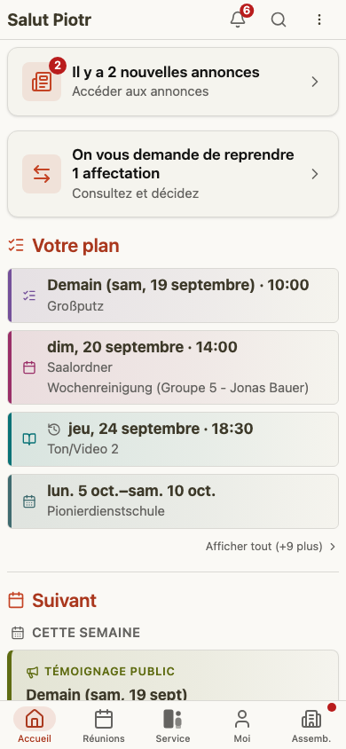 Tableau de bord de l'ancien sur mobile
