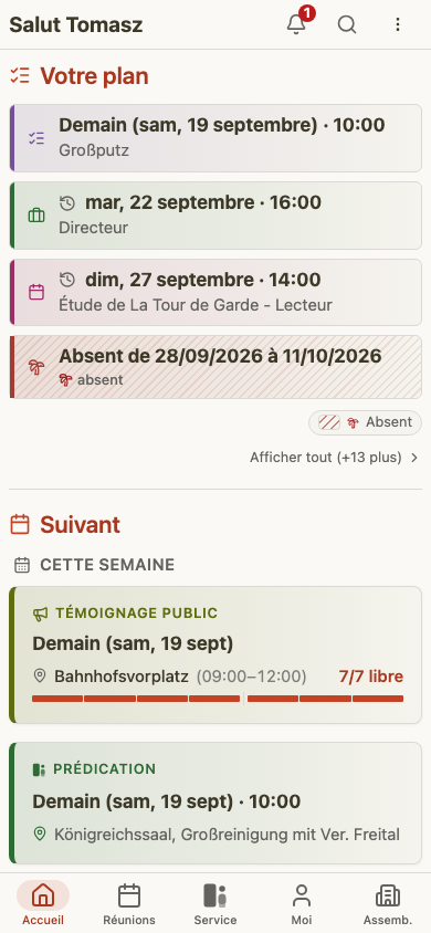 Tableau de bord sur mobile