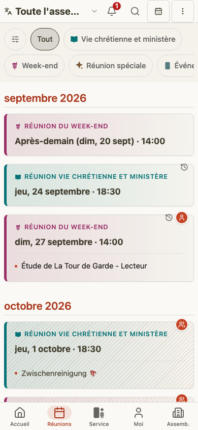 Réunions sur mobile