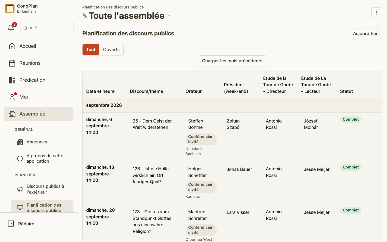 Une liste continue