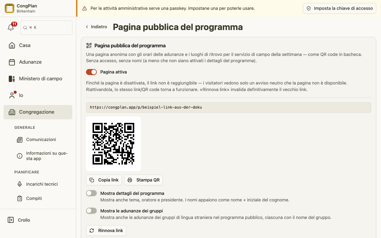 Link e QR code
