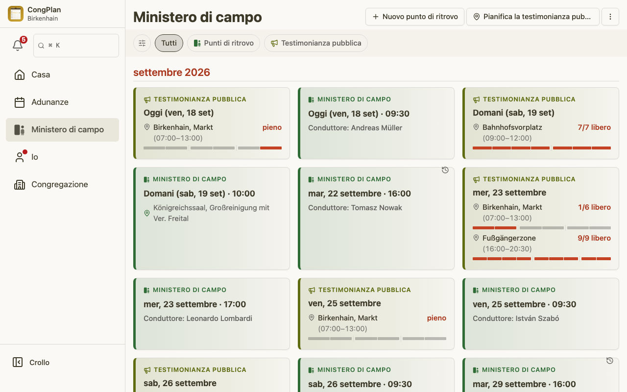Ministero di campo del sorvegliante del servizio su desktop