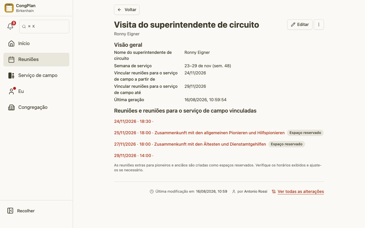 A Página de Detalhes