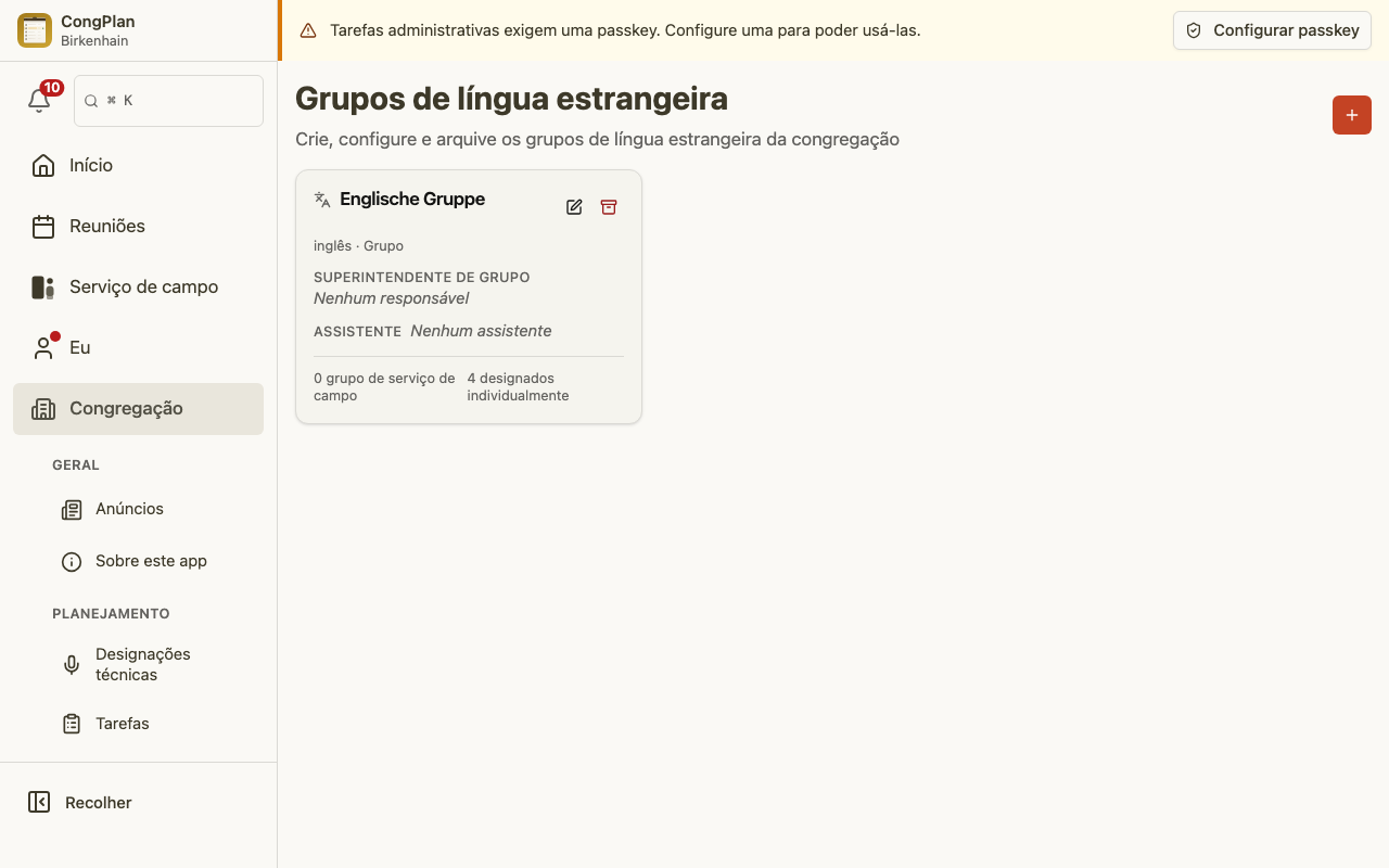 Gestão de grupos de língua estrangeira