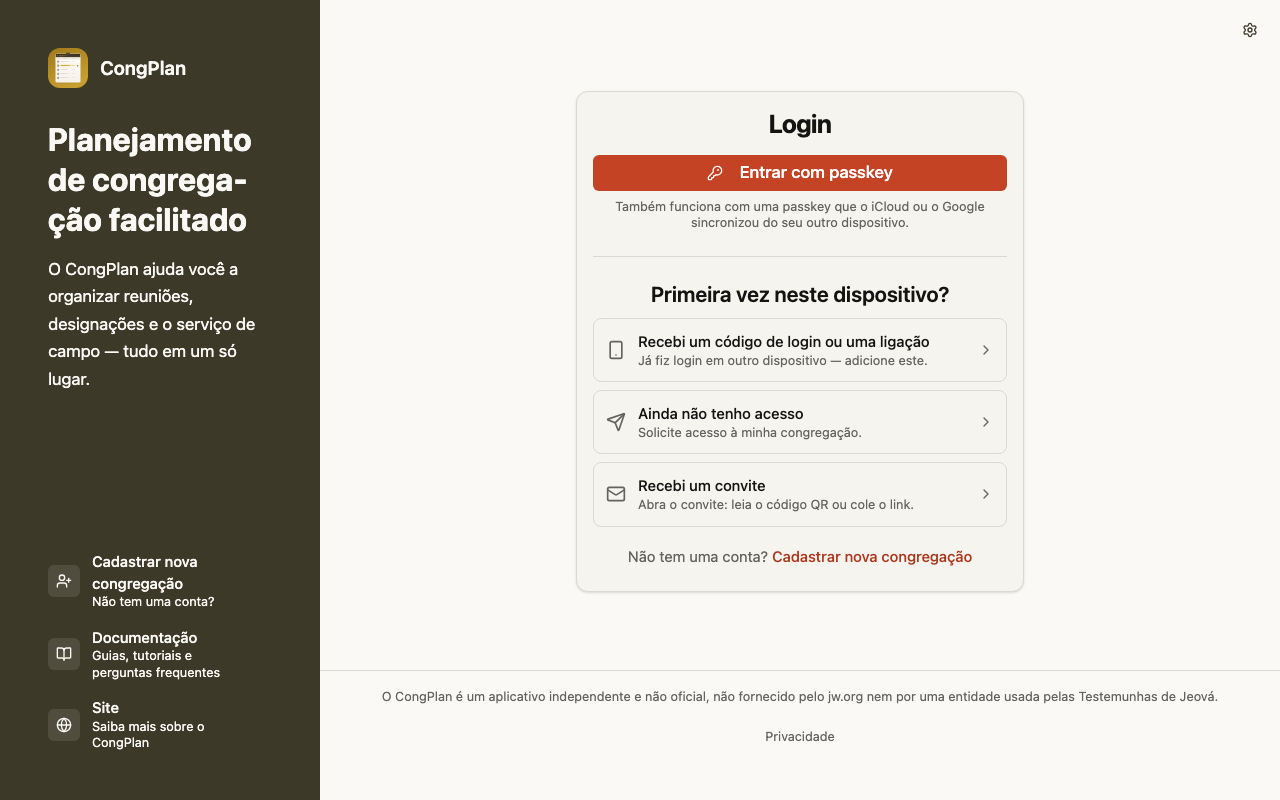 Página de login