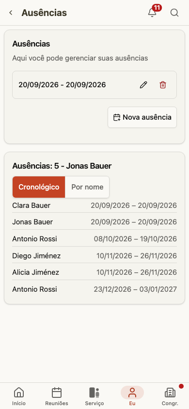 Registrando sua própria ausência