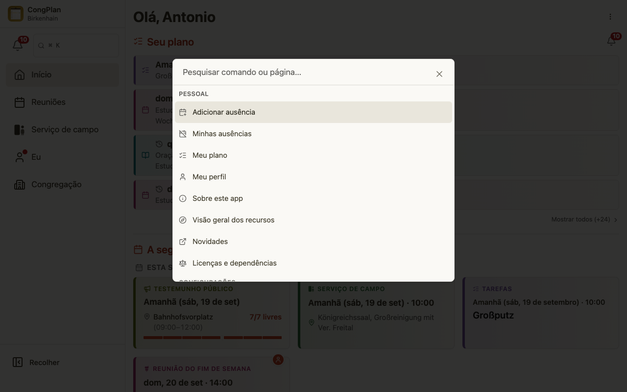 Paleta de Comandos