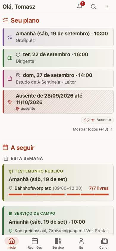 Painel no celular