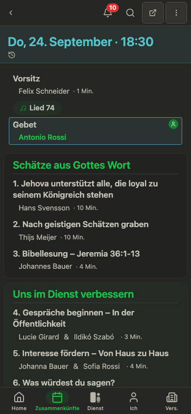 Mötesdetalj: Tyska, Mörkt, Grön