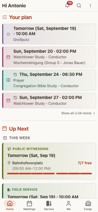 Administratörsöversikt på mobil